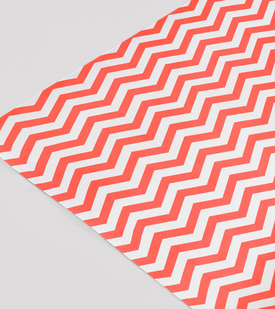 Zig Zag wrapping paper (neon coral) (sheets only)